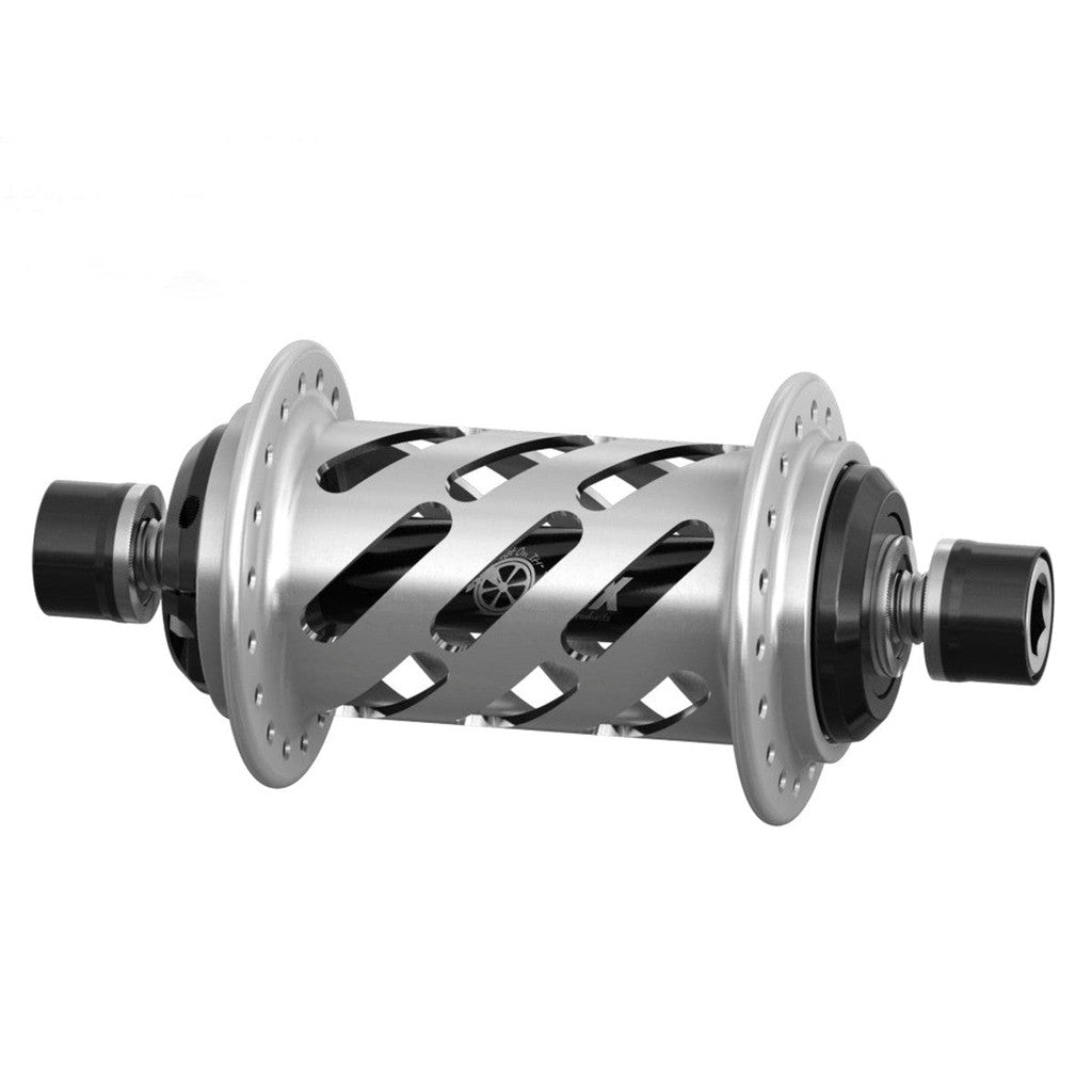 Onyx BMX 100/10mm Bolt-on Helix Front Hub / Clear Ano / 28H