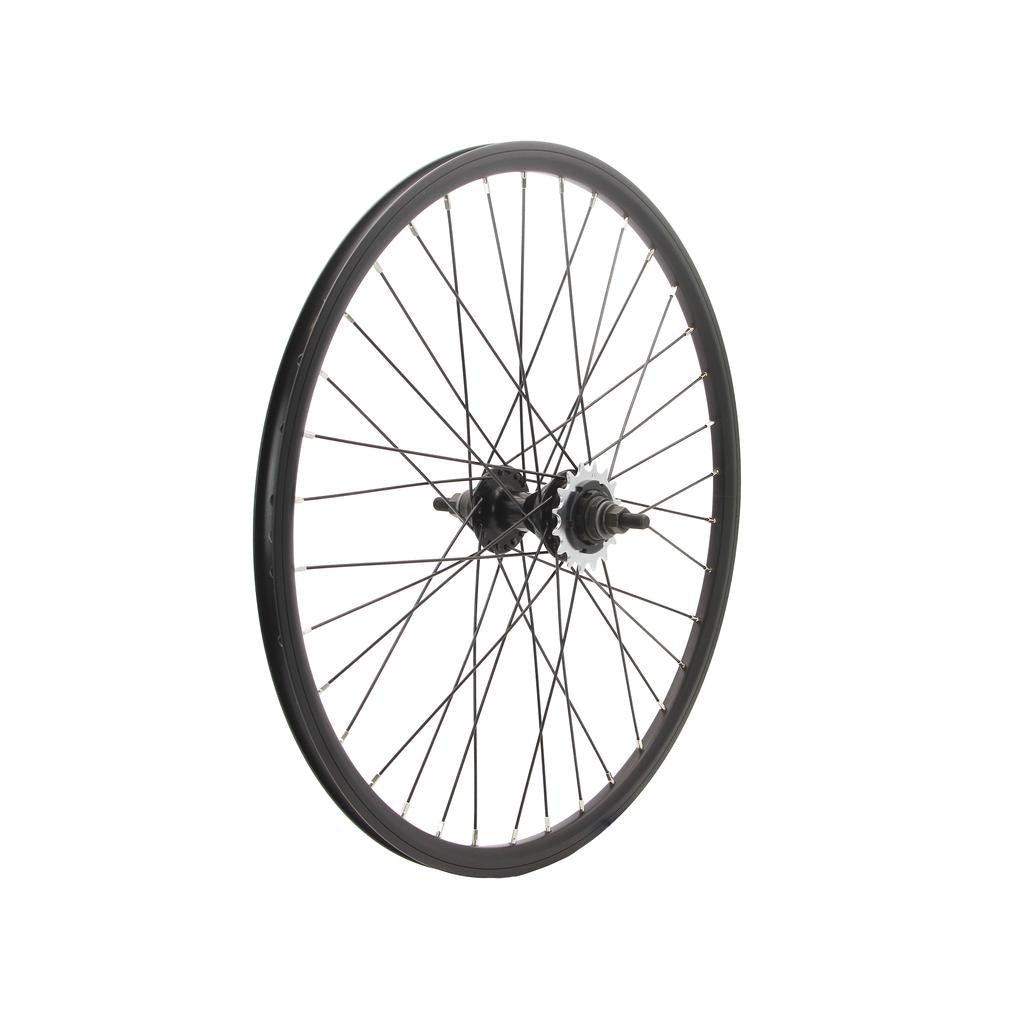 The DRS Mini Rear Wheel features a black spoked 20 x 1-1/8 rim and a sealed bearing hub, shown here against a plain white background.