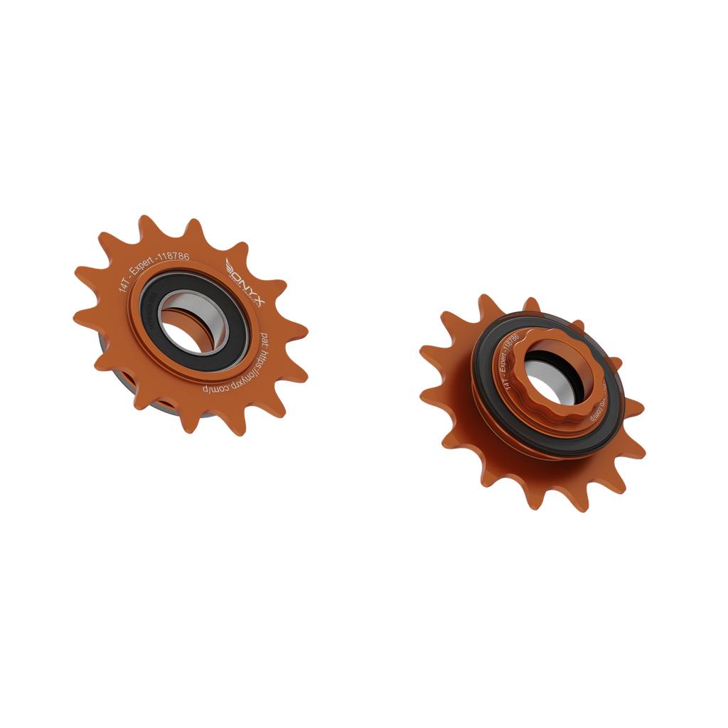 Onyx Expert Hybrid Freehub with Integrated Cog / Anodised Orange / 14T