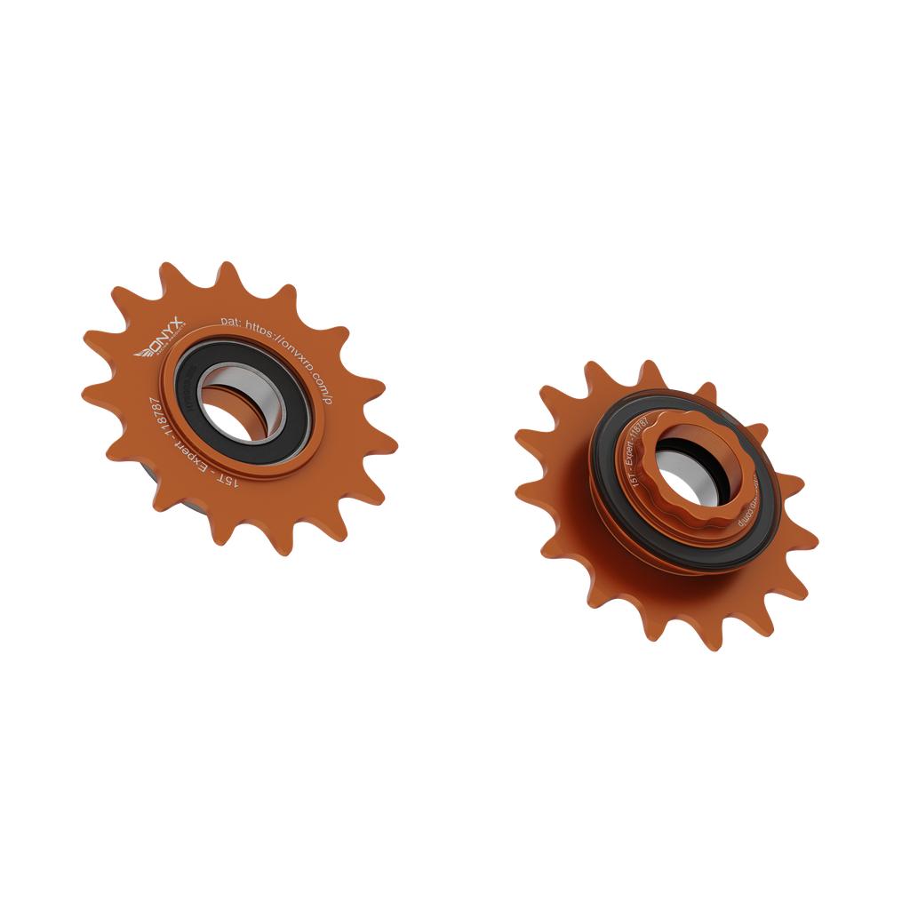 Onyx Expert Hybrid Freehub with Integrated Cog / Anodised Orange / 15T