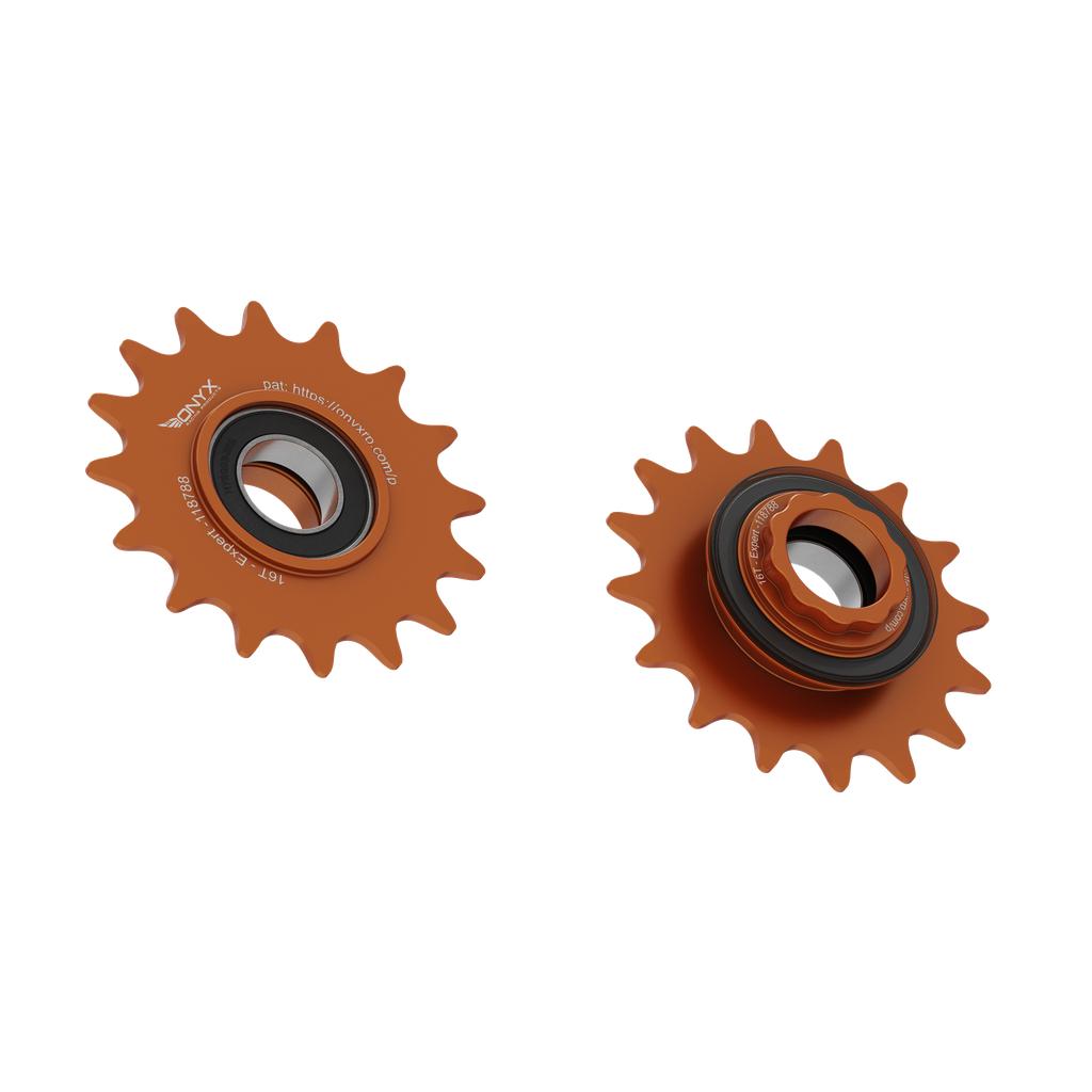 Onyx Expert Hybrid Freehub with Integrated Cog / Anodised Orange / 16T