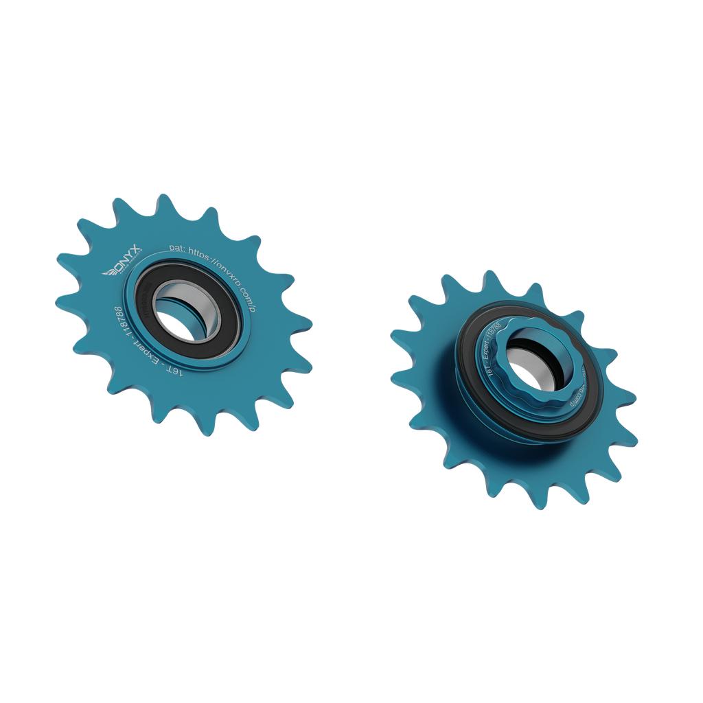 Onyx Expert Hybrid Freehub with Integrated Cog / Anodised Turquoise / 16T
