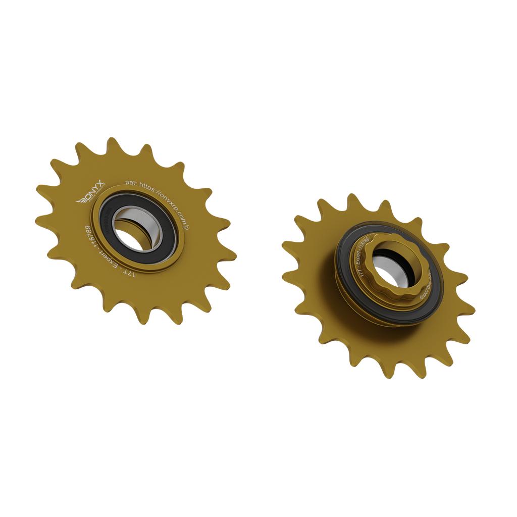 Onyx Expert Hybrid Freehub with Integrated Cog / Anodised Gold / 17T