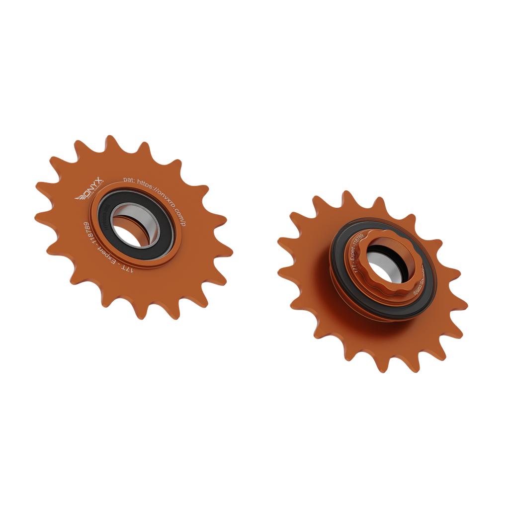 Onyx Expert Hybrid Freehub with Integrated Cog / Anodised Orange / 17T