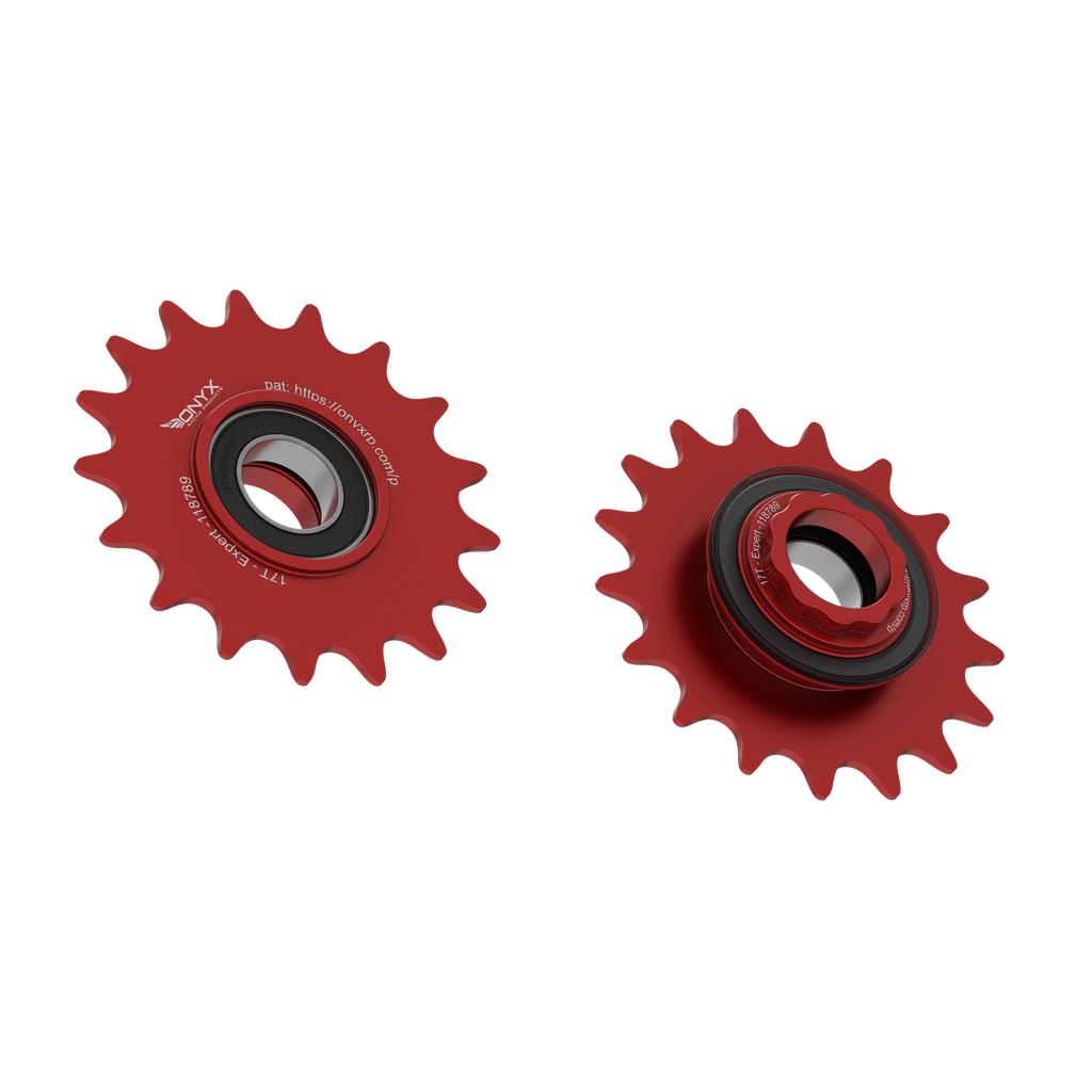 Onyx Expert Hybrid Freehub with Integrated Cog / Anodised Red / 17T