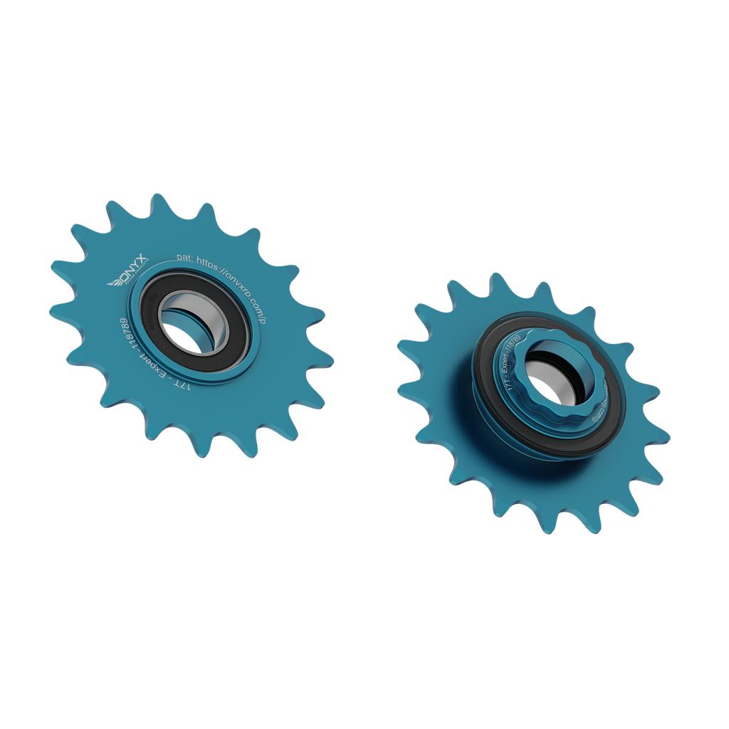 Onyx Expert Hybrid Freehub with Integrated Cog / Anodised Turquoise / 17T