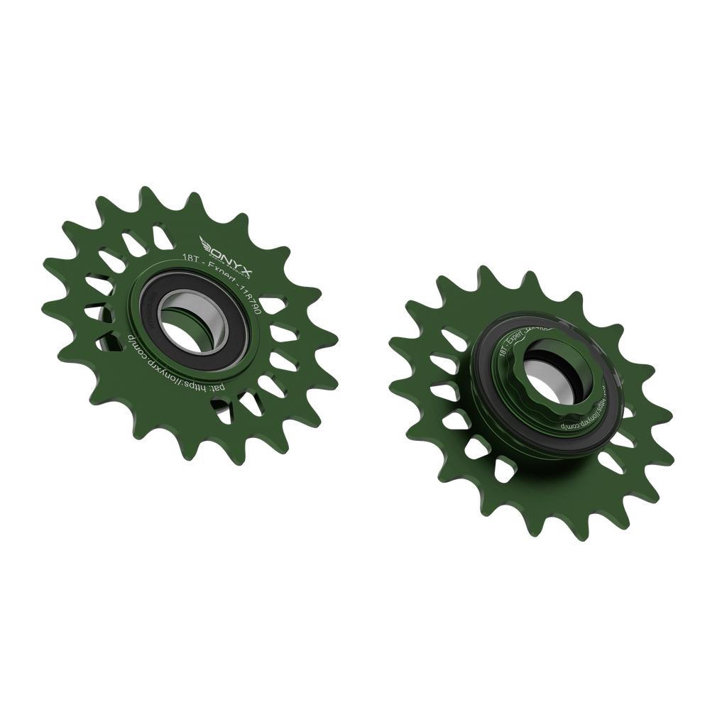 Onyx Expert Hybrid Freehub with Integrated Cog / Anodised Green / 18T