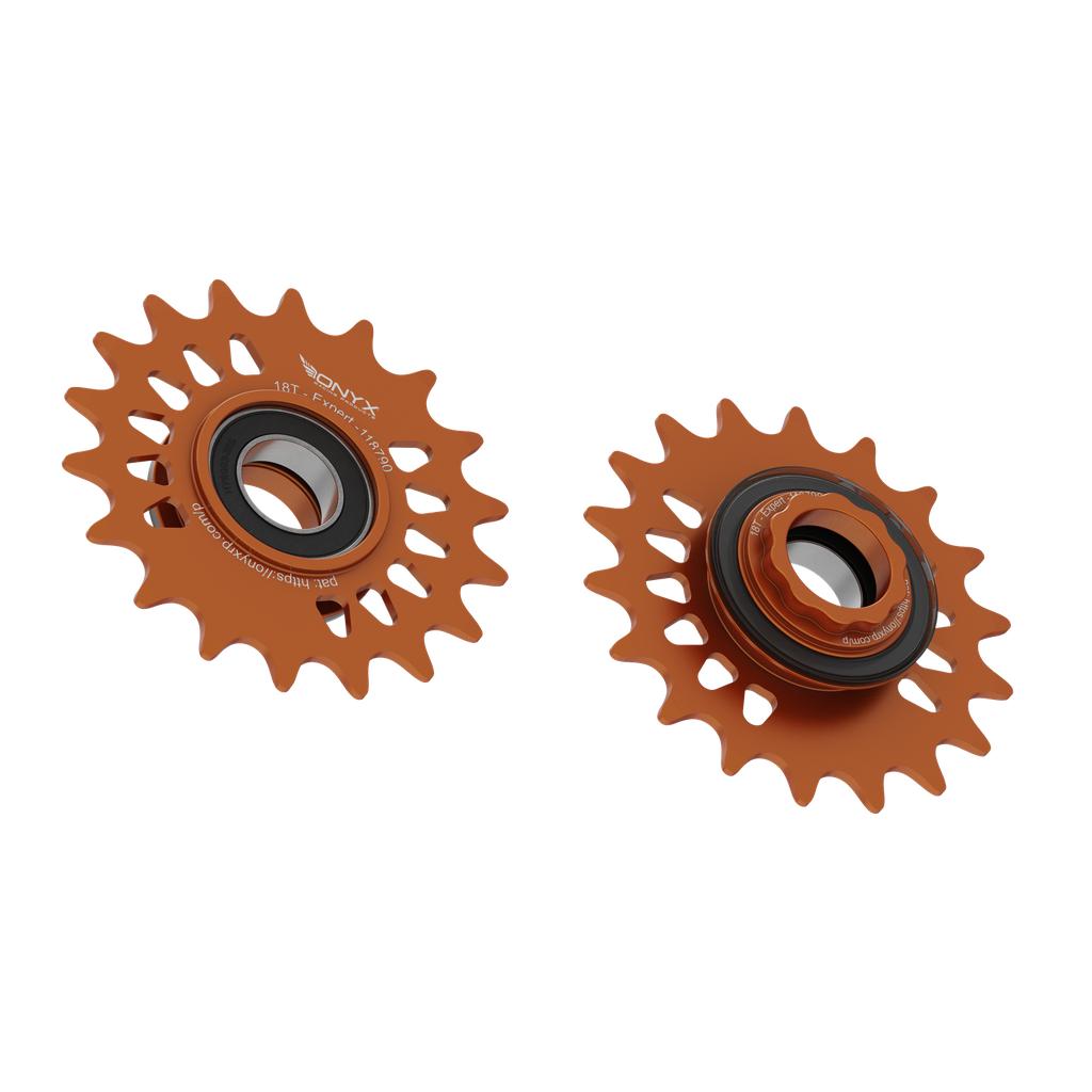 Onyx Expert Hybrid Freehub with Integrated Cog / Anodised Orange / 18T