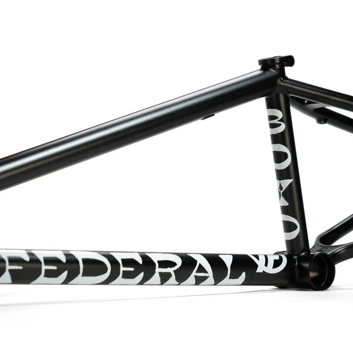 A close-up of the black Federal Boyd 18 Inch V2 Frame with bold white "FEDERAL" and "BOYD" lettering, showcasing the Boyd Hilder Signature design.