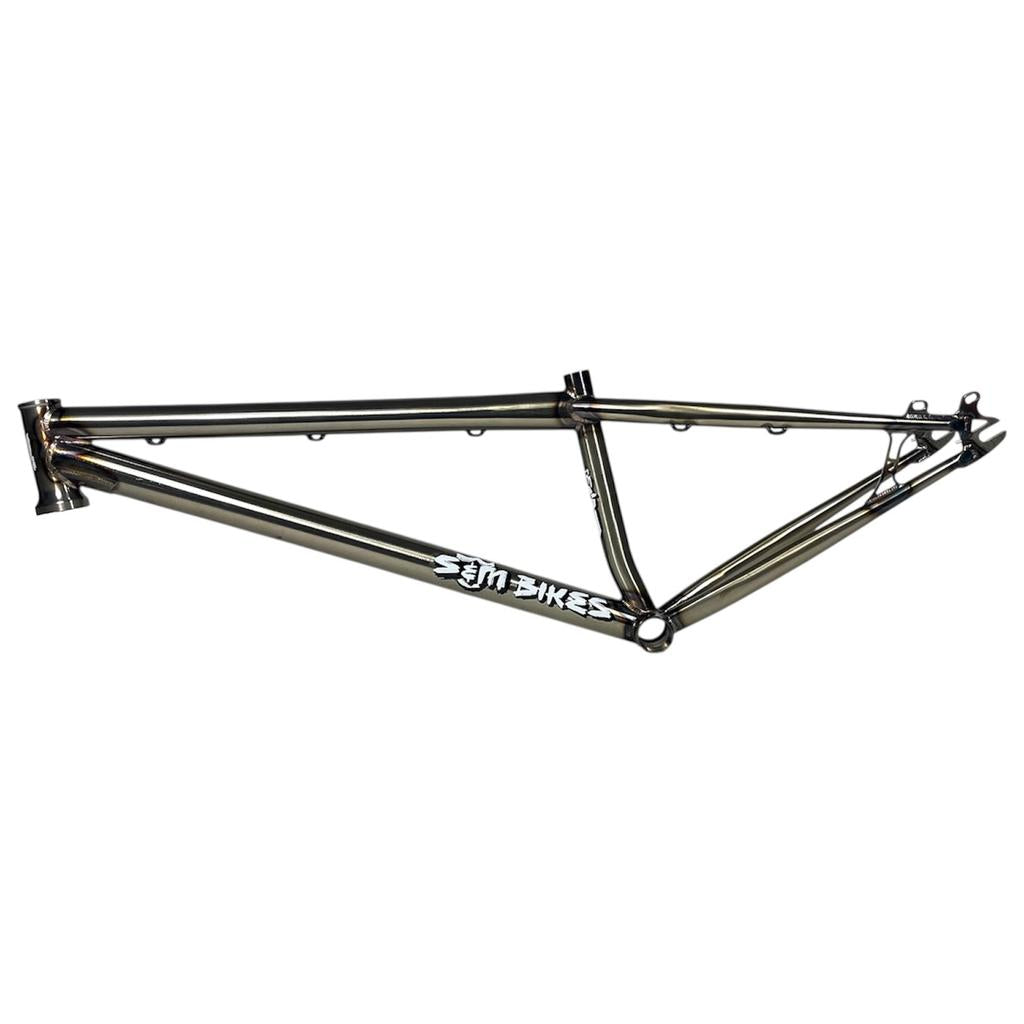The S&M Big Jumper 26 Inch Dirt Jumper Frame is a metallic BMX frame for 26” bikes, shown against a white background.