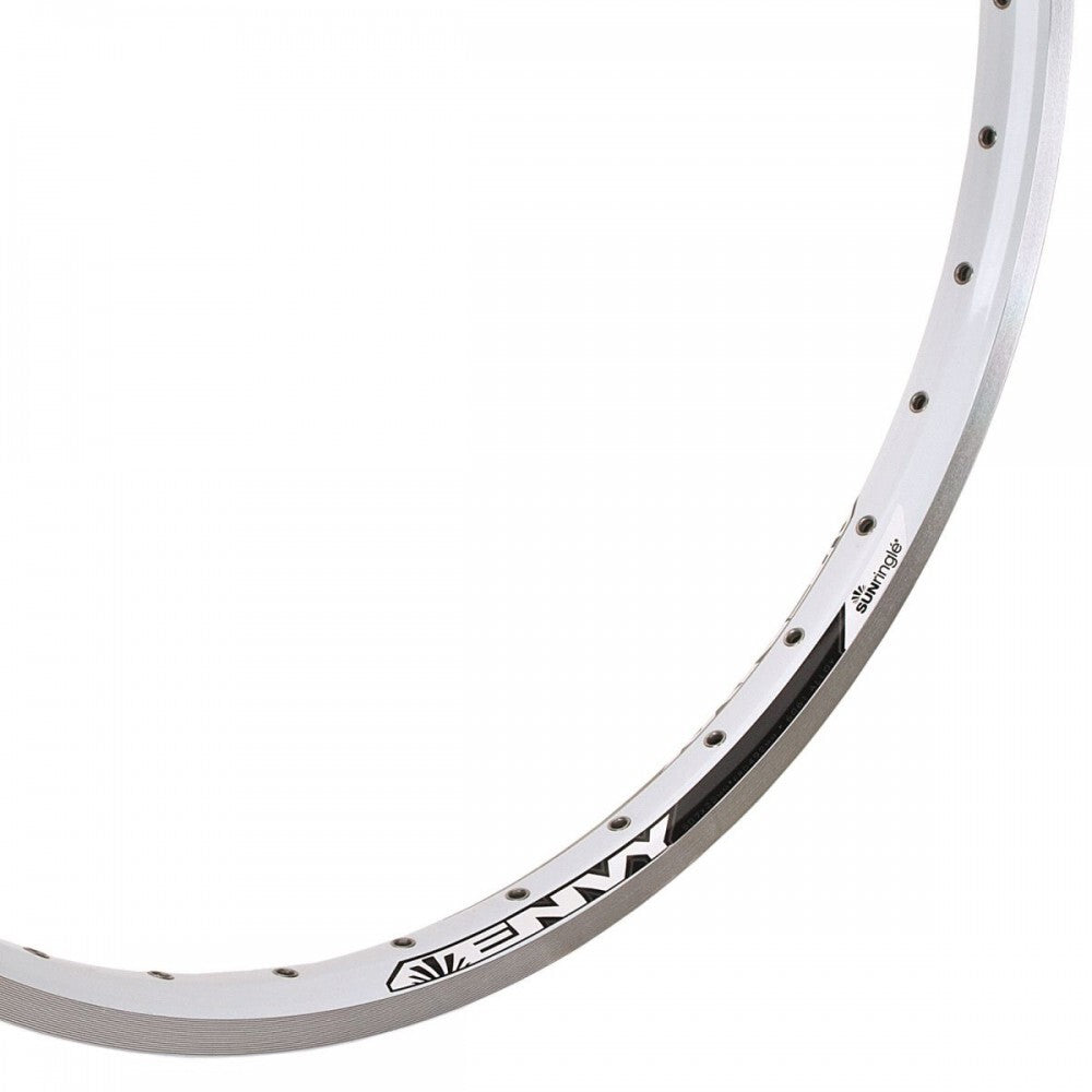 An image of a bicycle rim with Sun Envy Rim 20 Inch alloy rims.