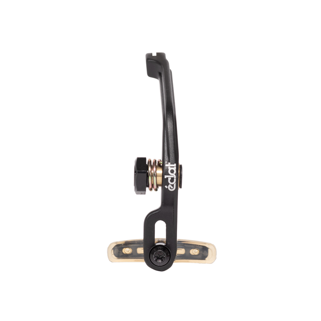 Black quick release bicycle skewer isolated on a white background with Eclat The Unit Brake pads.