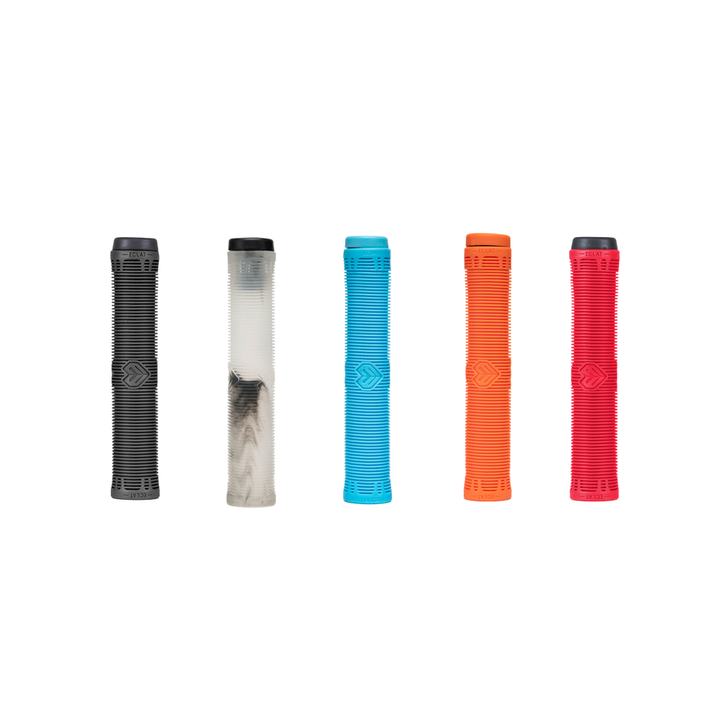 A group of different colored Eclat Filter Grips vape pens with a K3 material on a white background.