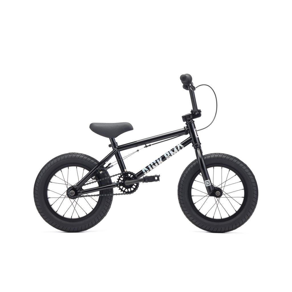 The Kink Pump 14 Inch Bike (2027) features a small frame and thick tires, shown from the side against a plain white background—ideal as a kids' BMX bike for young riders.