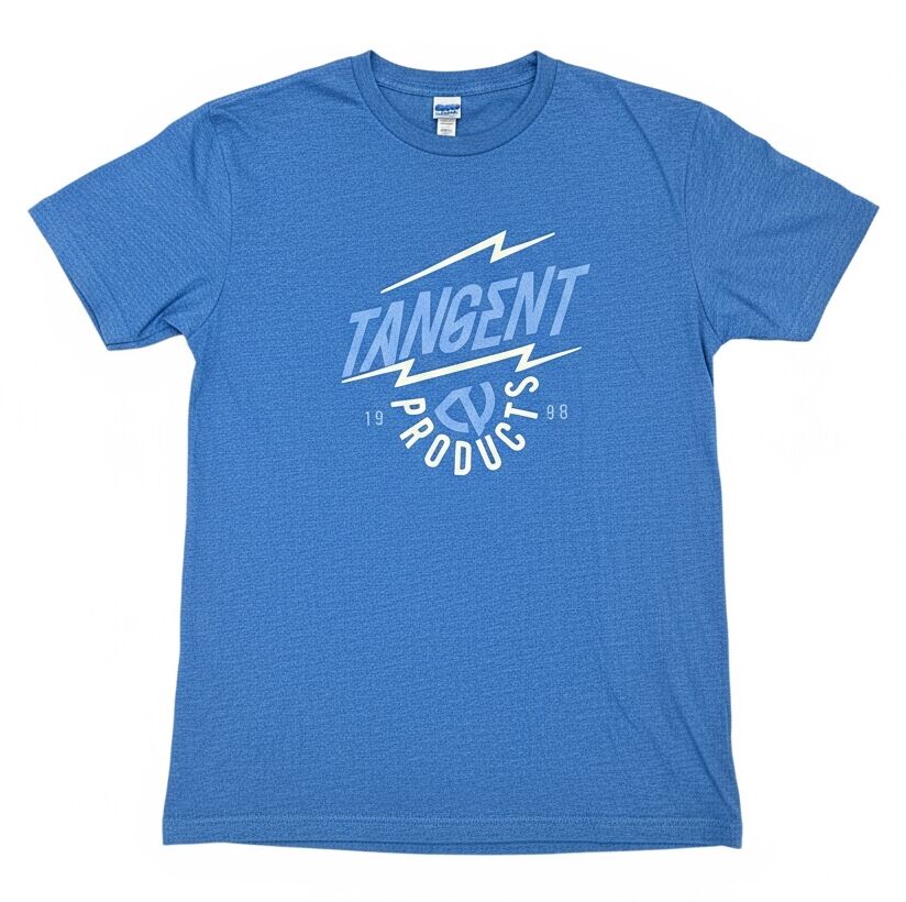 The Tangent T-Shirt features "Tangent Products 1998" and stylized white lightning graphics on the chest—a great addition to any collection.