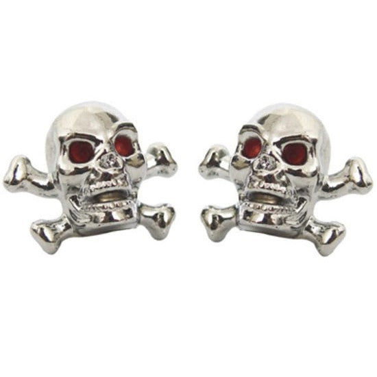 Skull & Crossbone Valve Caps / Chrome