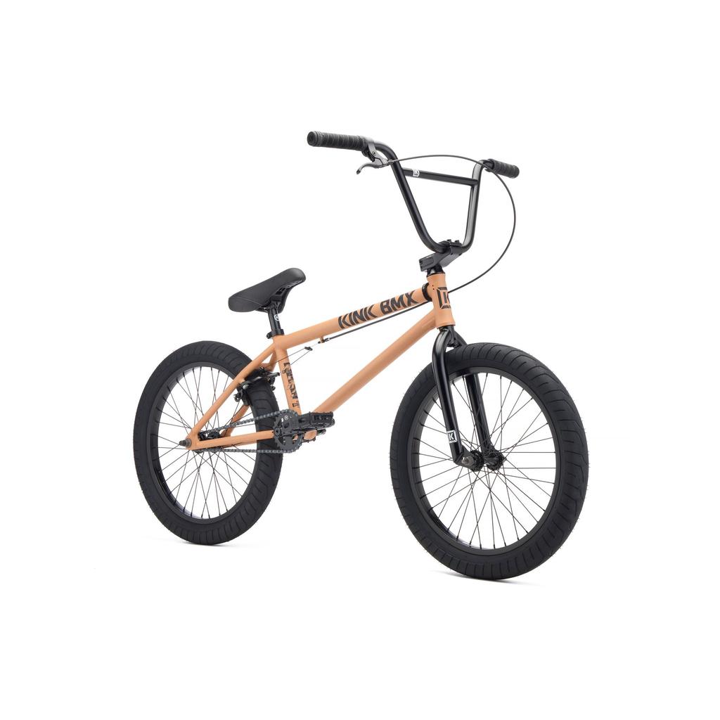 The Kink Steup 20 Inch Bike (2027) features a tan chromoly frame with black handlebars, seat, pedals, and tires, displayed on a white background.