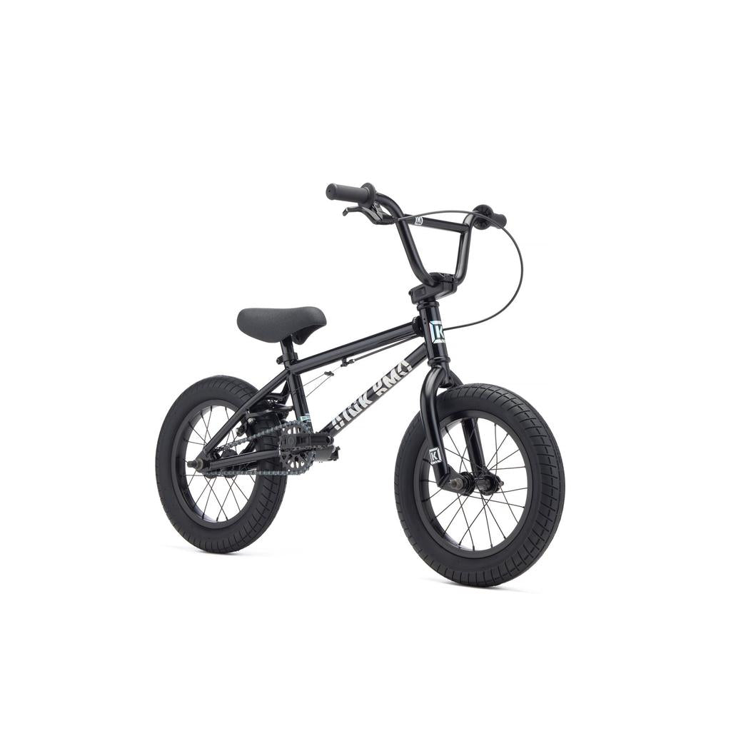 A Kink Pump 14 Inch Bike (2027) with thick tires, padded seat, and upright handlebars is shown on a white background.