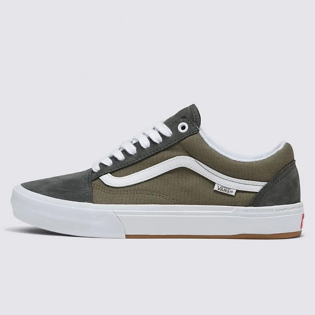 Vans BMX Old Skool shoes - Unexplored in olive and white.
