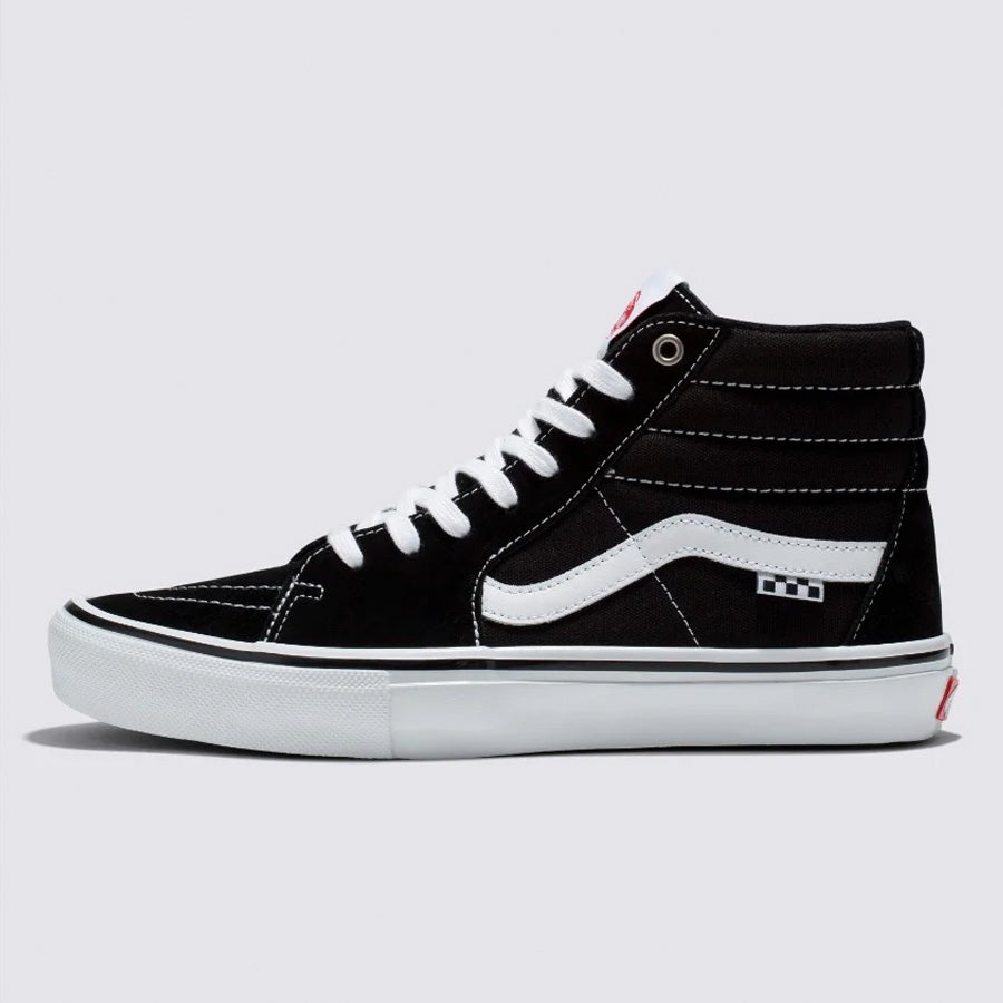 Vans Pro Skate Classics Sk8-Hi Shoes - Black/White with footwear advancements.