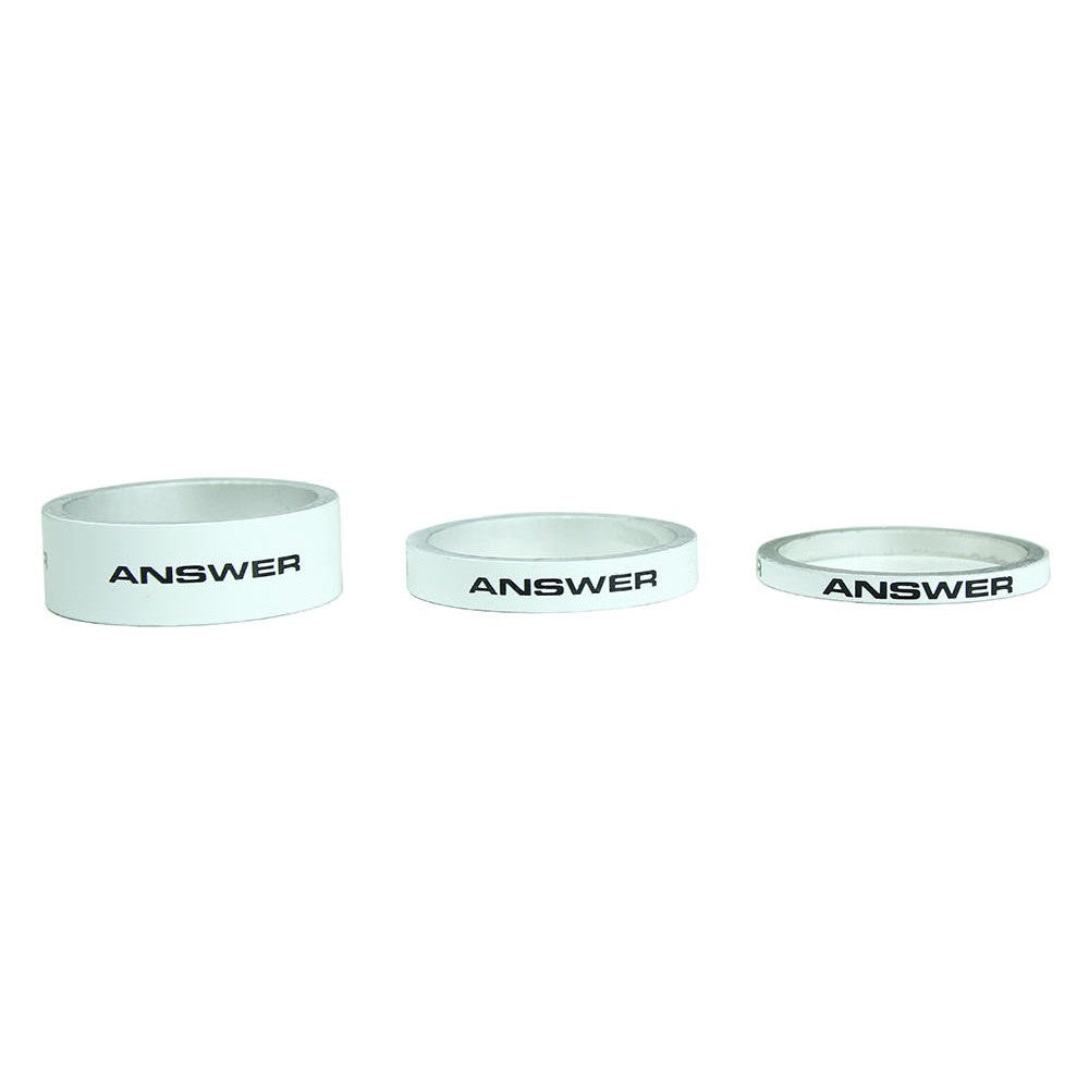 Answer Pro 1-1/8in Alloy Headset Spacer (Set of 3) / White