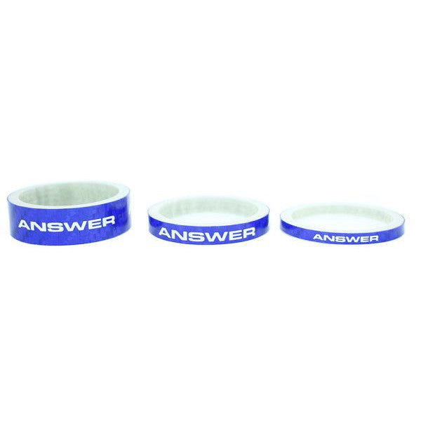 Answer Pro 1-1/8in Carbon Headset Spacer (Set of 3) / Blue