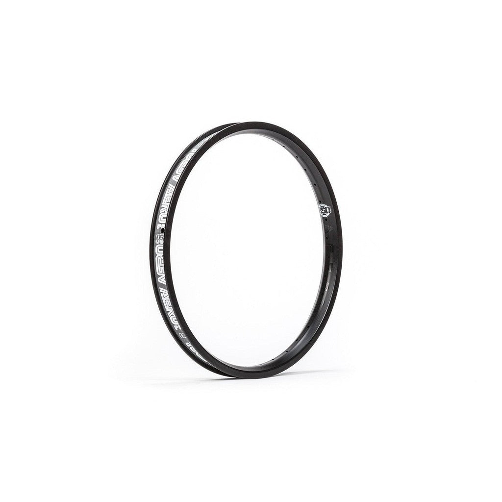 A black BSD Aero Pro Rim on a white background, showcasing its aerodynamic styling.