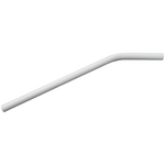 White plastic drinking straw with a bent neck isolated on a white background, resembling the DRS Layback 22.2mm Seat Post specification.