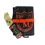 A black and orange S&M Biltwell Exfill Tool Roll with a tag attached to it.