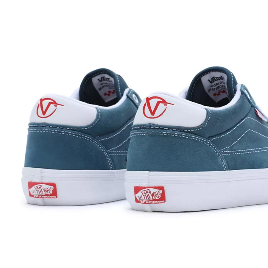 Vans Rowan Leather shoes in blue and white.