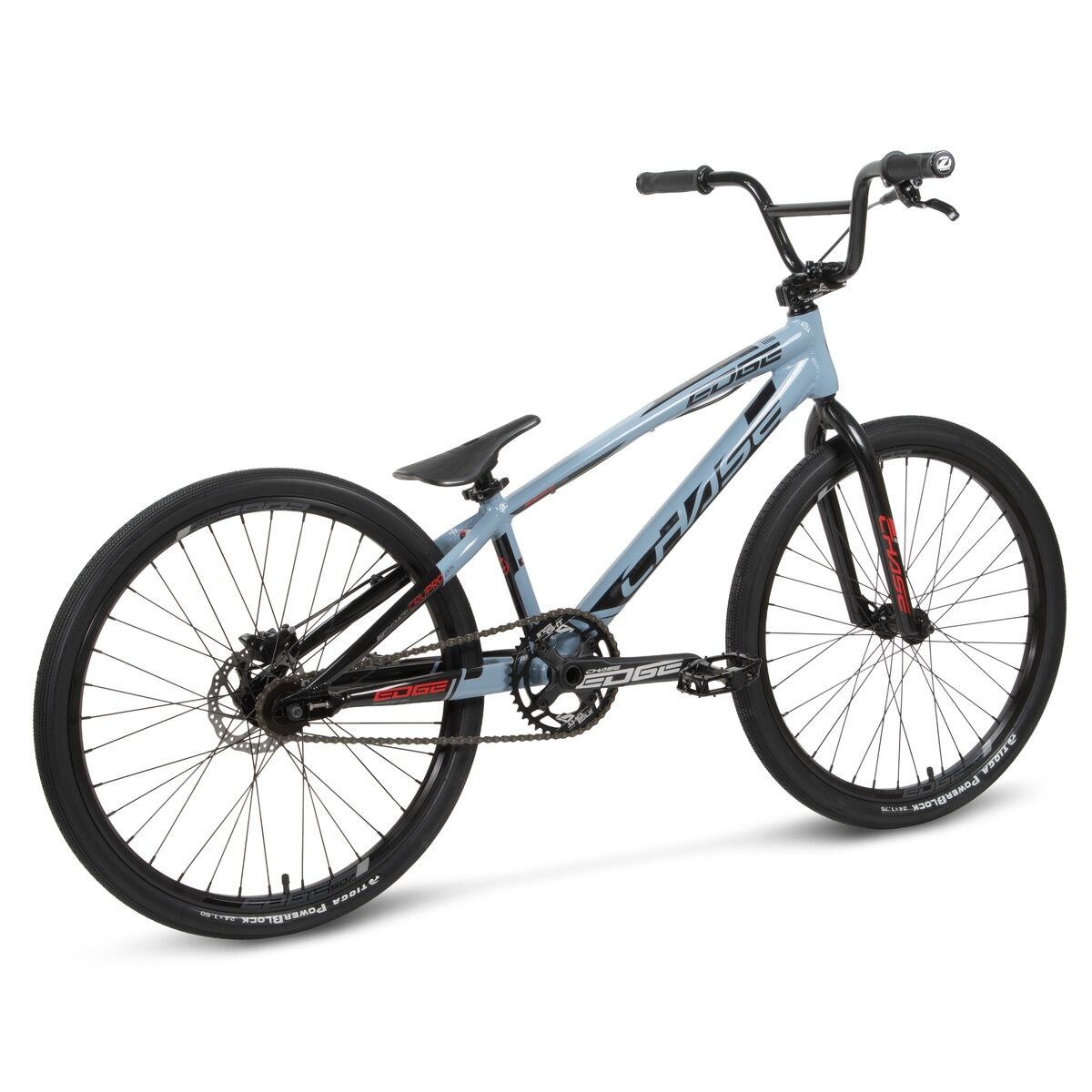 The Chase Edge Cruiser Bike (2026) is a light blue BMX race bike featuring a 6061 aluminum frame, black wheels, black handlebars, and branded decals, displayed on a white background.