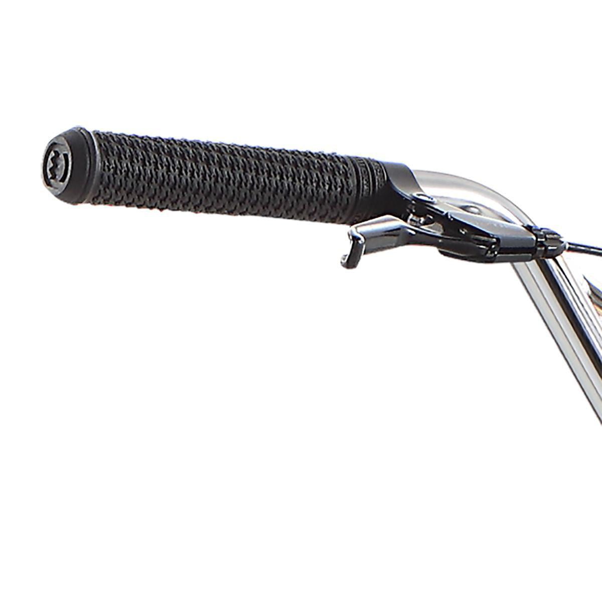 Close-up of the handlebar on a Redline Monocog 29 Inch Bike, featuring a black textured grip and an attached brake lever.