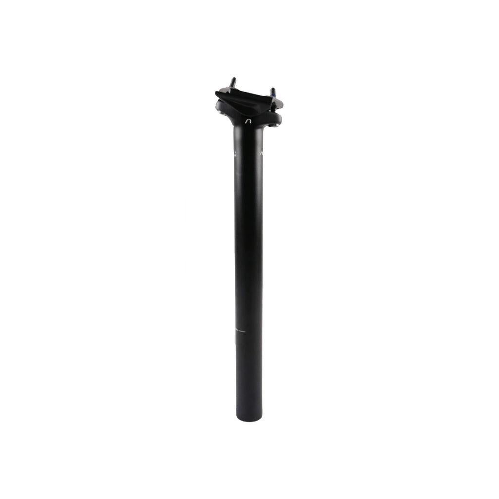 The Arise Sensor Seat Post is a black cold-forged alloy seat post with a clamp for railed systems, shown against a plain white background.