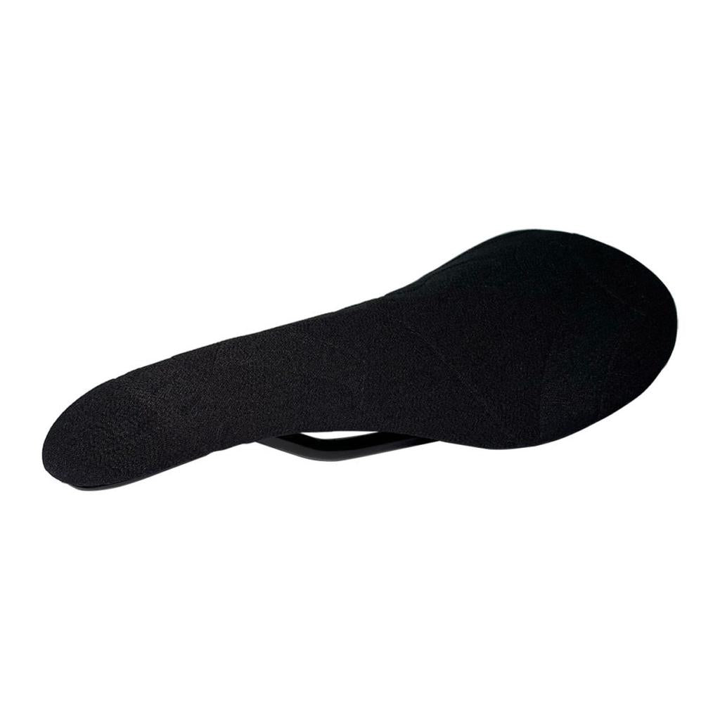 The S&M Shield Kevlar Railed Seat is a black bike seat with a slightly curved design and a tough kevlar cover, displayed against a white background.