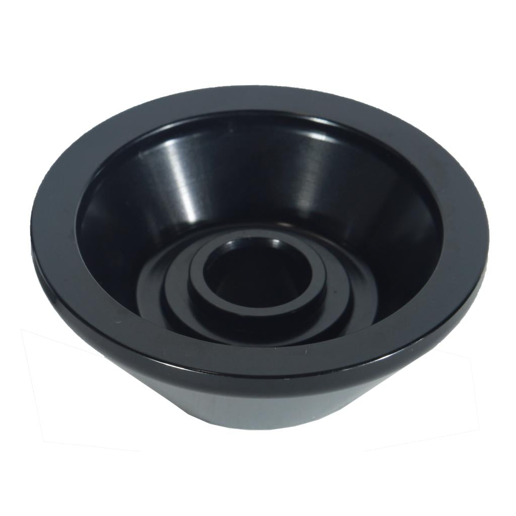 The Eclat Pulse/Dynamic V1 Hub Guard is a black plastic, bowl-shaped guard with a central raised circle, designed to fit a 50 mm inside diameter bearing. Photographed on a white background.