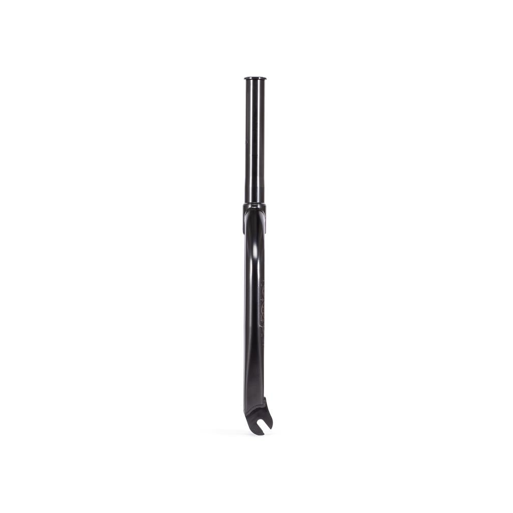 The Wethepeople Utopia Flatland Forks (10mm Offset) stand upright on a white background, making them an ideal lightweight BMX fork for flatland riders.