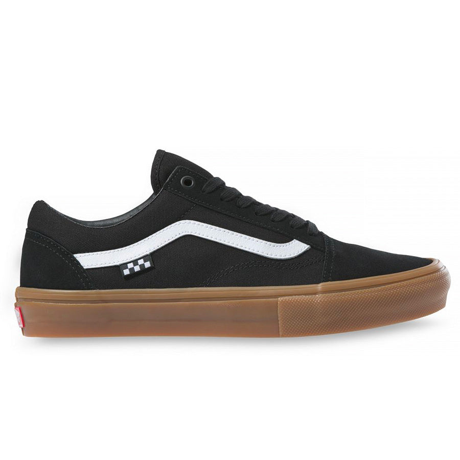 Vans Skate Classic Old Skool Pro Shoes - Black/Gum, featuring a suede and canvas upper for durability.