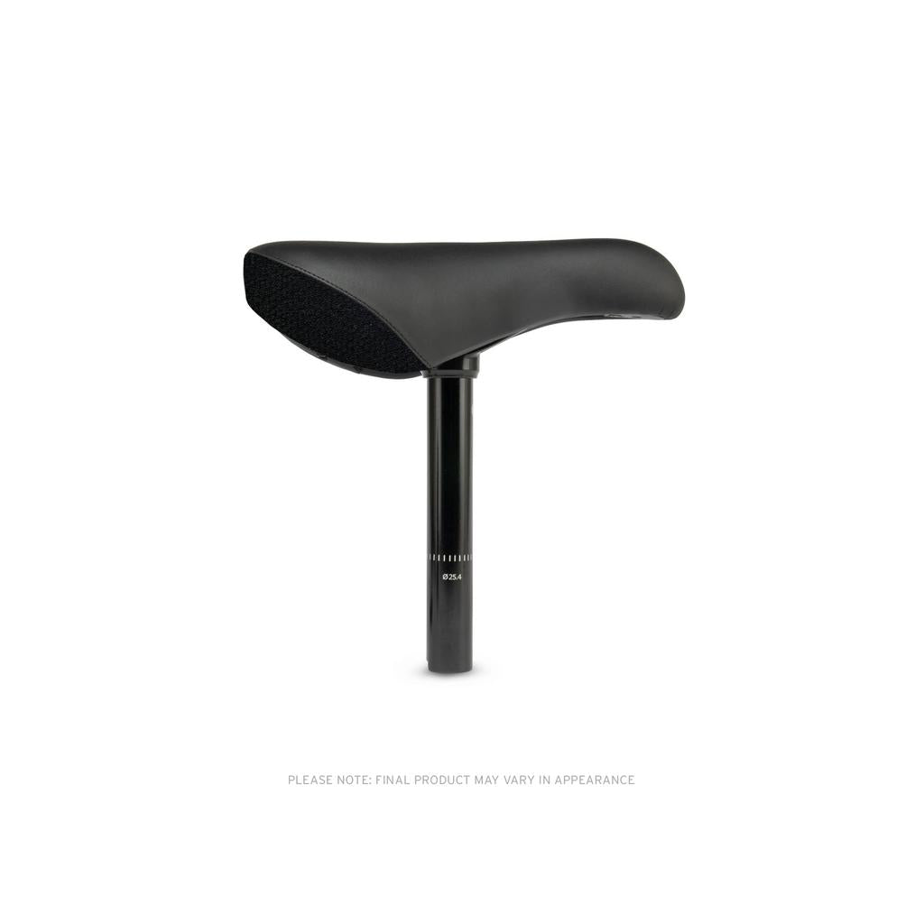 The Eclat Combo V2 Seat, in black, features an integrated seat post and is shown against a plain white background.