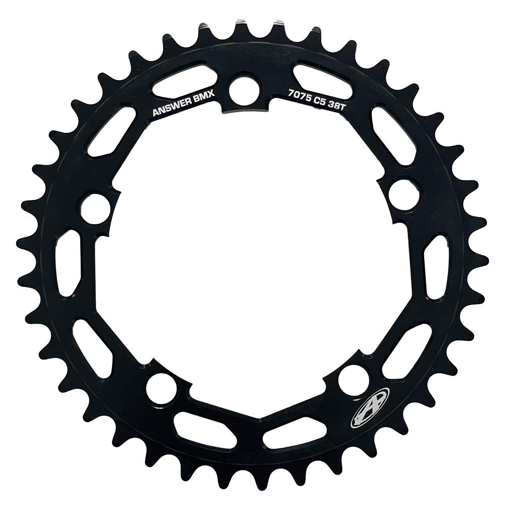 Answer Typhoon C4 5 Bolt Chainring isolated on a white background.