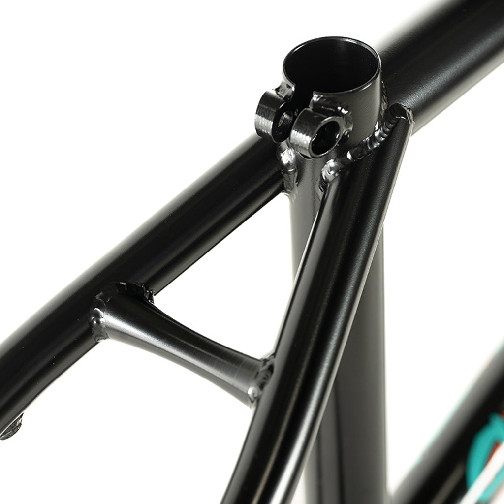 A close up of a black Colony 2024 Sweet Tooth Frame.