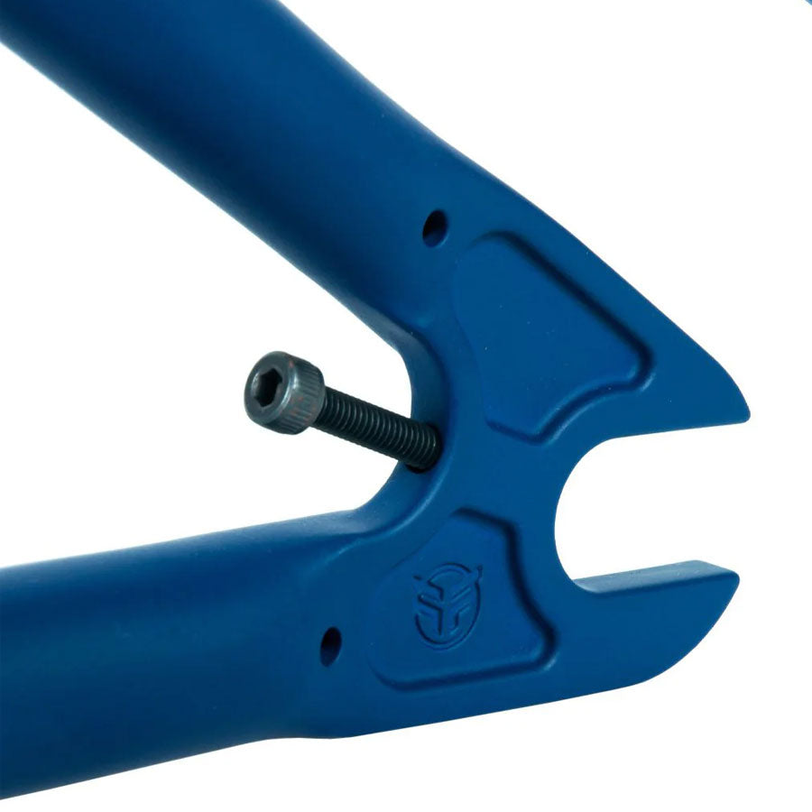 A pair of blue Federal Bruno 3 Frame with a metal handle featuring invest cast drop outs.