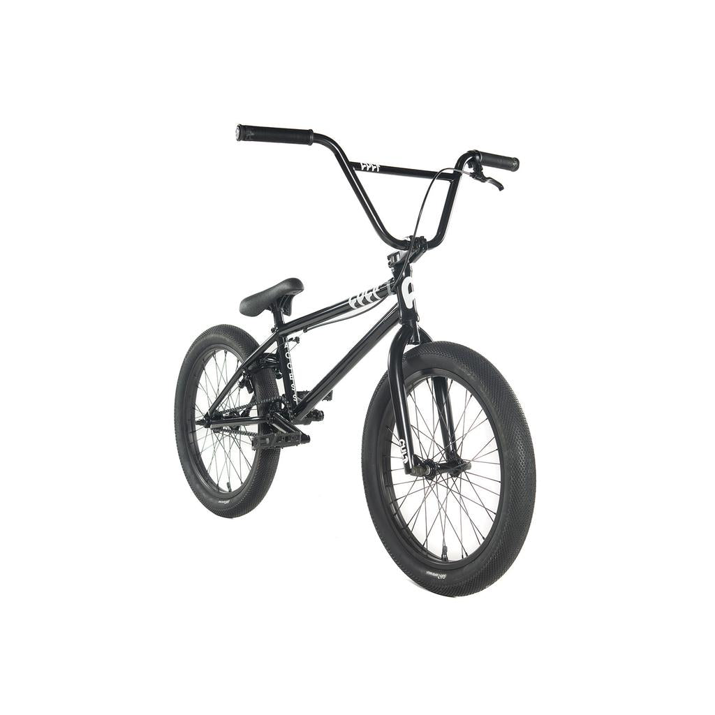 The Cult Access 20 Inch Bike features thick tires, a padded seat, and upright handlebars—shown on a white background—making it an ideal choice for riders looking for a reliable beginner BMX bike.