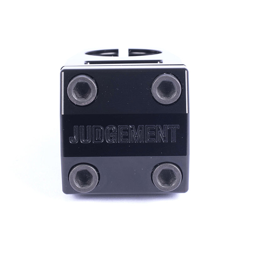 A black Cult Judgement Front Load Stem box with the word judgment on it.