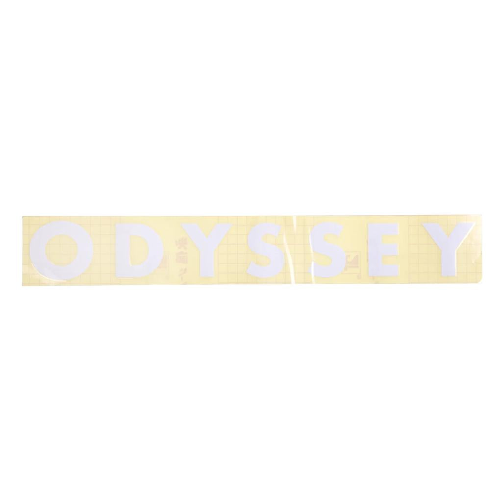 White letters spelling "ODYSSEY" are lined up on a yellow grid background, just like the Odyssey Futura Ramp Sticker decal.