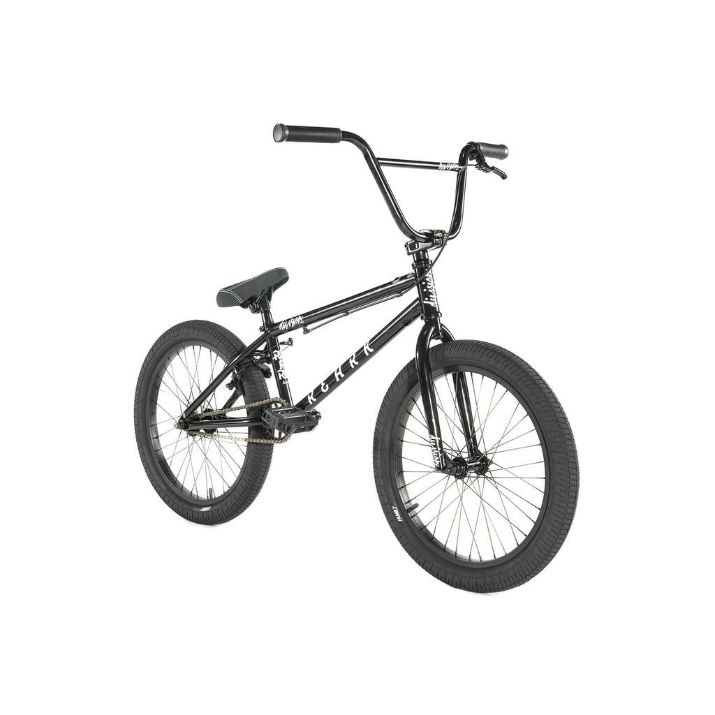 The Division Reark 20 Inch Bike is shown on a white background, featuring thick tires, high handlebars, a padded seat, and a lightweight Hi-Tensile steel frame.