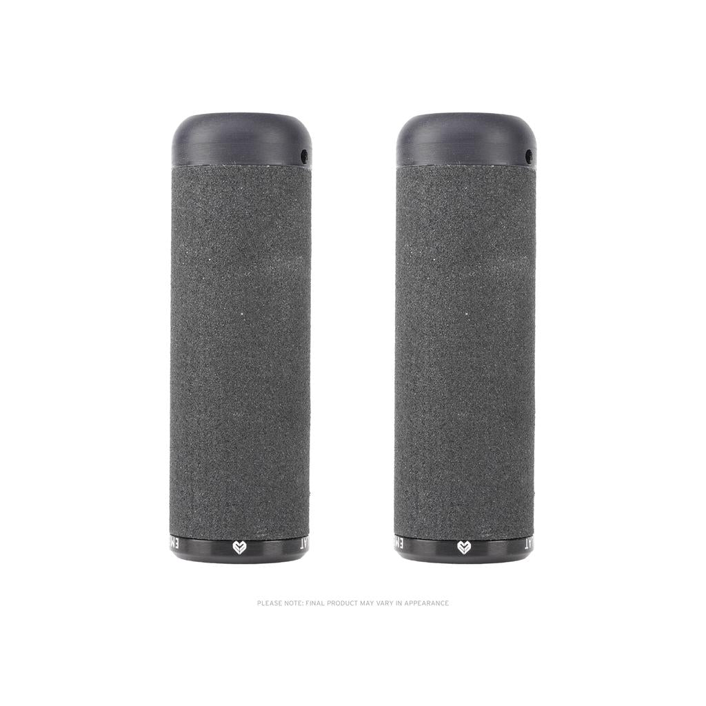 Two identical Eclat Emery Grit Alloy Flatland Pegs (Pair), black and cylindrical, stand upright side by side against a white background.