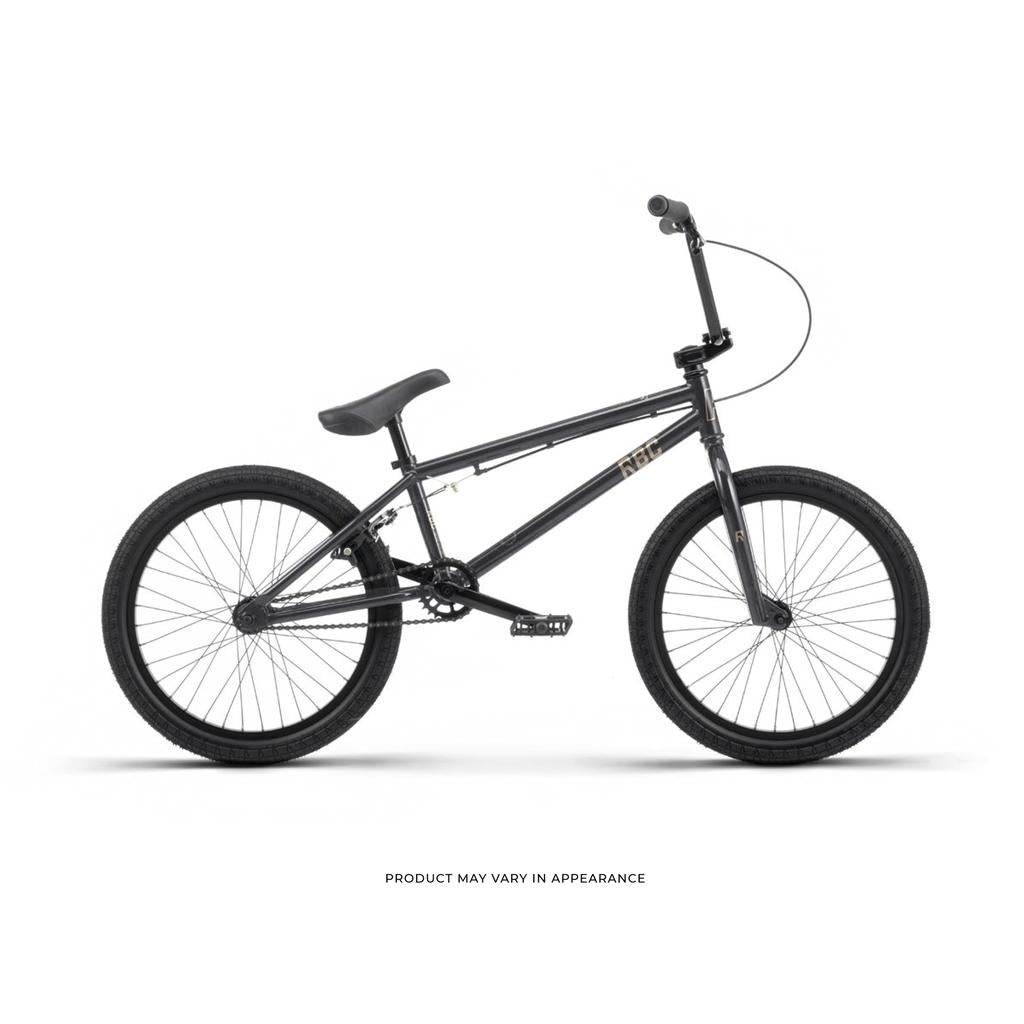 The Radio Revo Pro 18 Inch Bike features straight handlebars, a padded seat, and platform pedals. Shown in profile on a white background, it’s ideal for riders wanting an entry-level BMX for tricks or daily cruising.
