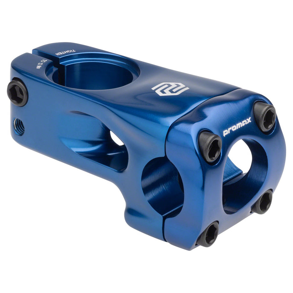 A Promax Banger Stem front-load design bicycle stem with two holes.