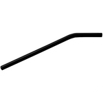 A black plastic drinking straw with a bent neck, 22.2mm in size, isolated on a white background.