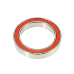 A single Enduro A5 LLB Ceramic Hybrid Radial Sealed Bearing with red sealing and a deep-groove design on a white background.